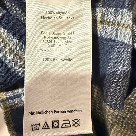 Eddie Bauer Men’s Classic Fit Plaid Flannel Button-Down Shirt L 100% Cotton - Picture 8 of 11